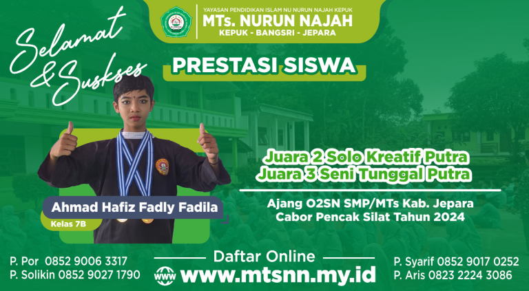 MTs. Nurun Najah Kepuk Raih Prestasi di Ajang O2SN SMP/MTs Kabupaten Jepara 2024