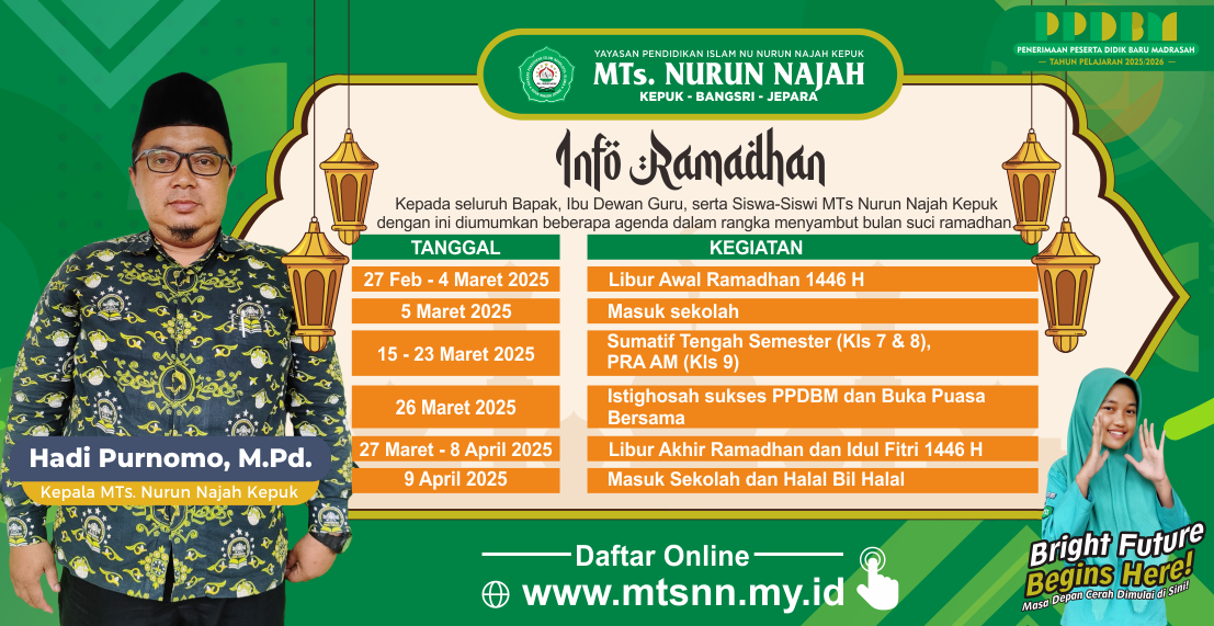 Info Ramadhan 2025 MTs. Nurun Najah Kepuk